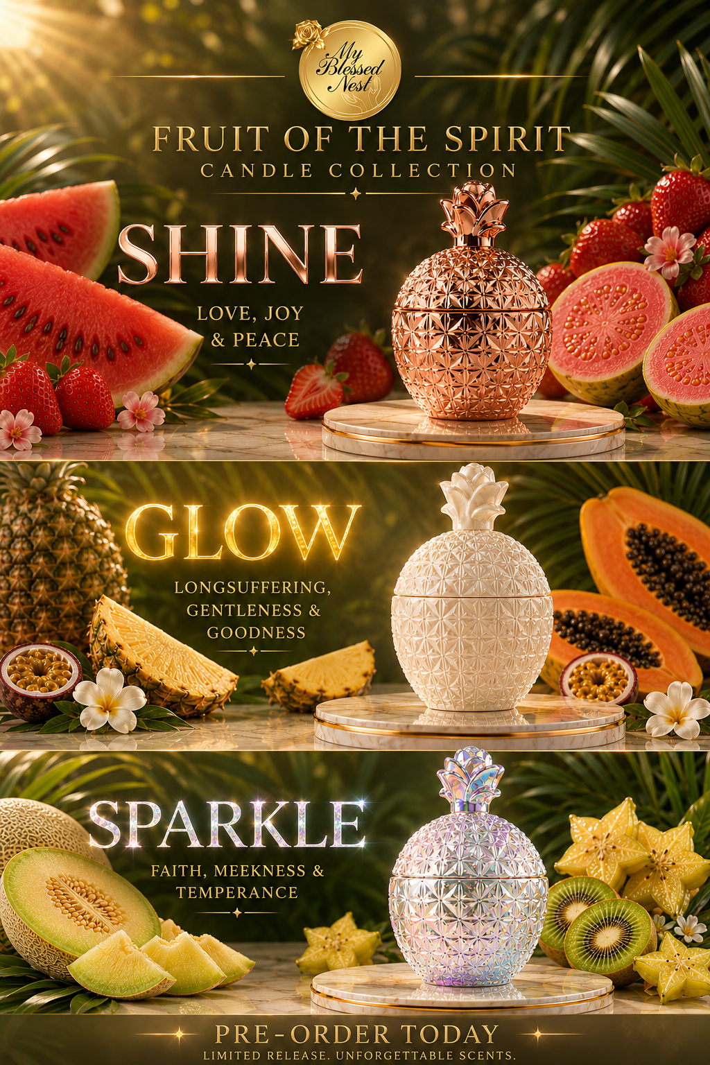 Pre-Order: Fruit of the Spirit Candle Trio