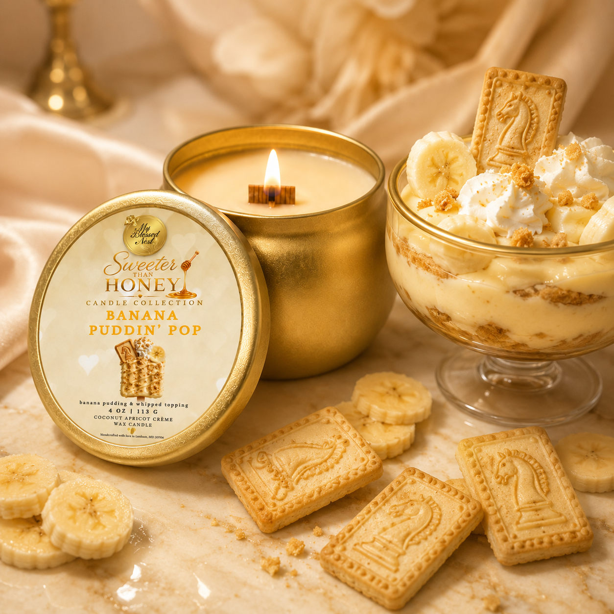Pre-Order: “Banana Puddin’ Pop” (4 oz Candle)