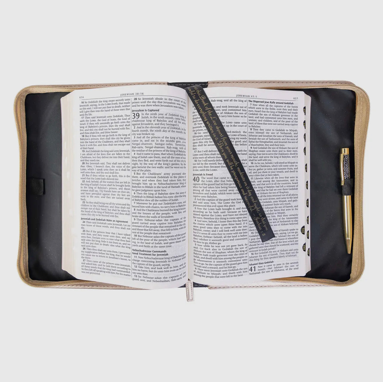"Faith" Bible Cover (Striped Floral)
