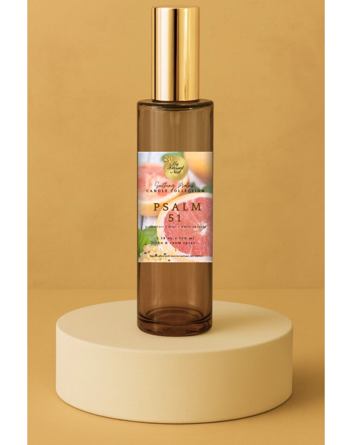 “Psalm 51” Linen & Room Spray (Grapefruit, Mint and White Currant)