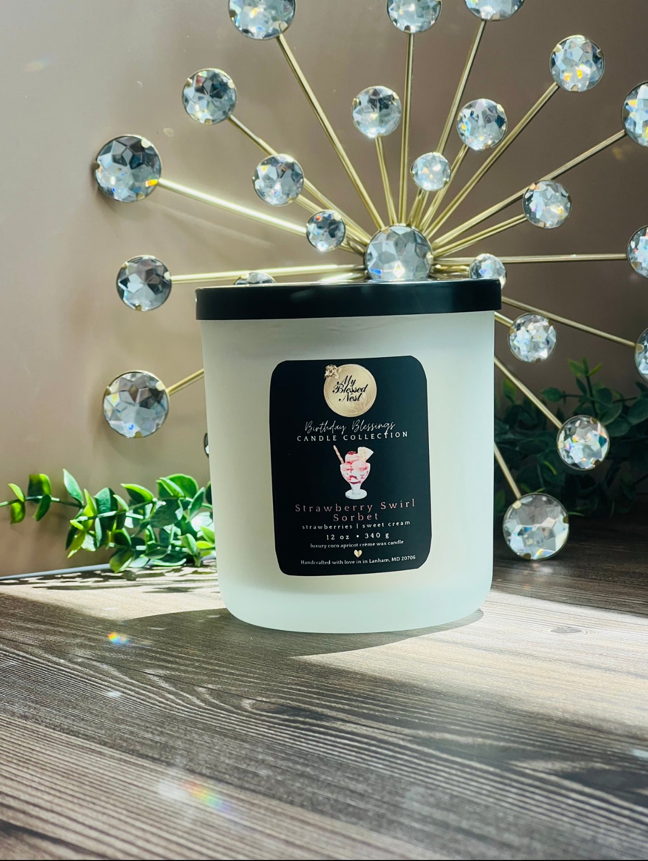 “Strawberry Swirl Sorbet” Candle (12 oz)