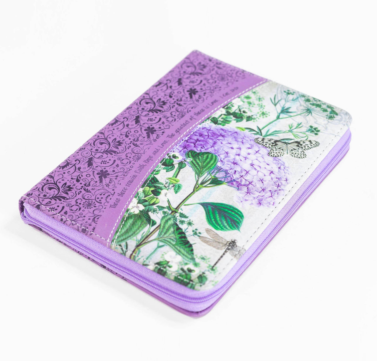 Divine Details: Bible Journal - Purple Hydrangeas "1 Corinth. 13:13"