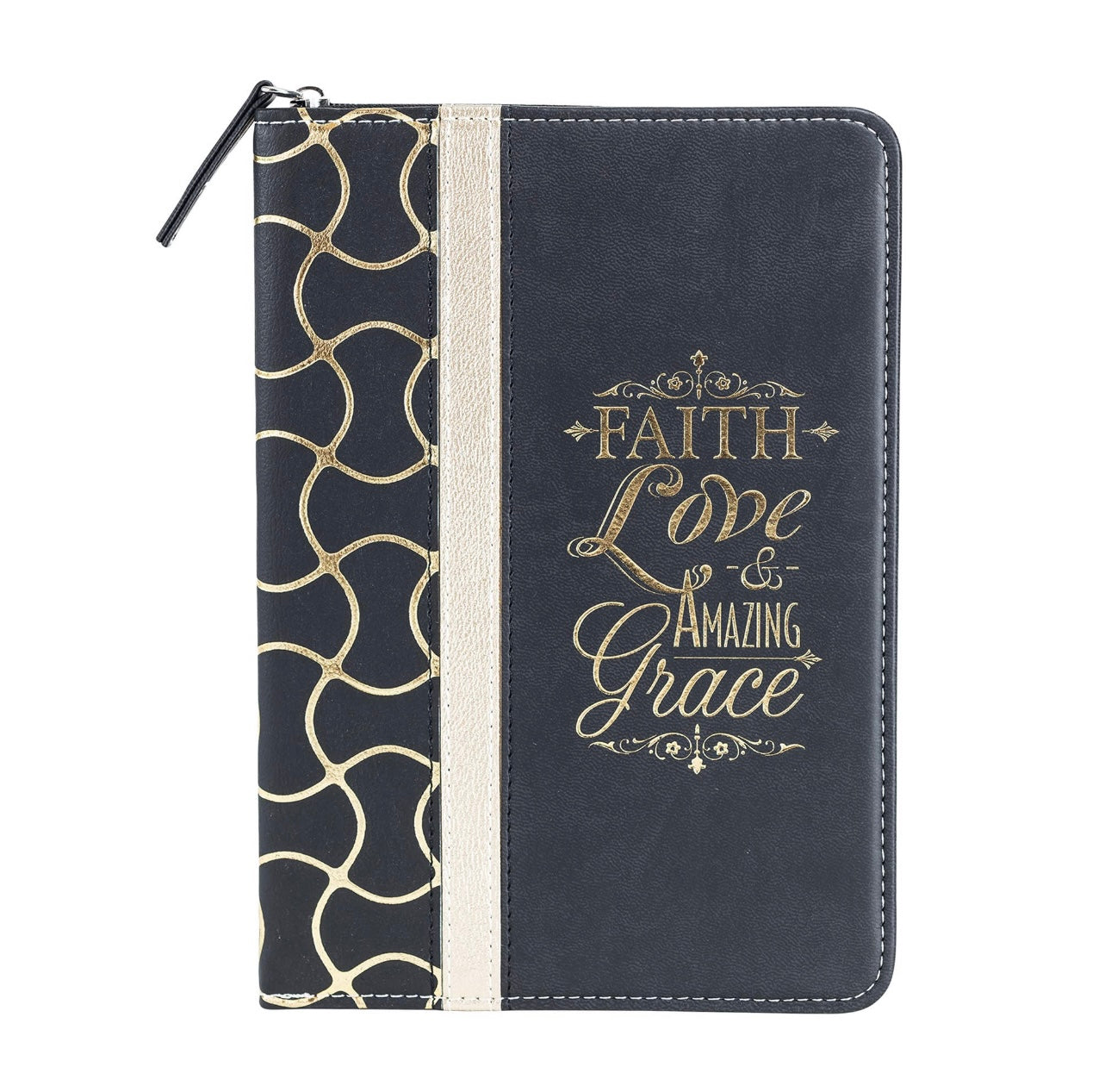Divine Details: Bible Journal - Black And Gold "Faith Love Amazing Grace"