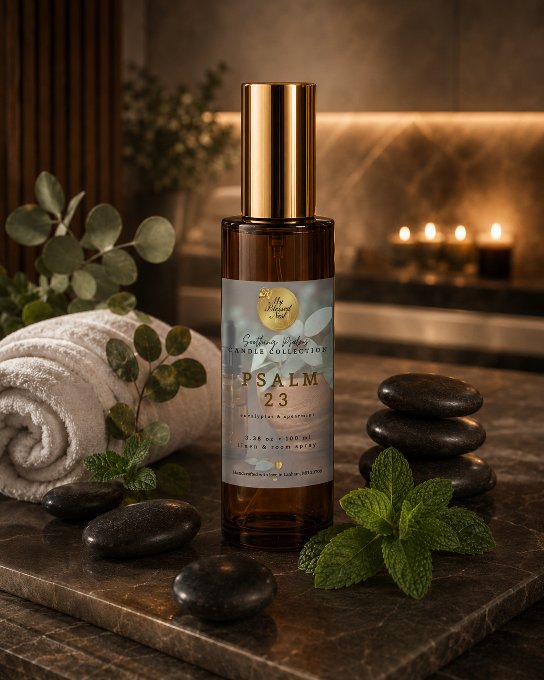 “Psalm 23” Linen & Room Spray (Eucalyptus & Spearmint)