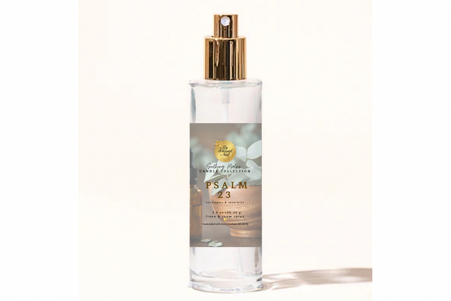 “Psalm 23” Linen & Room Spray (Eucalyptus & Spearmint)