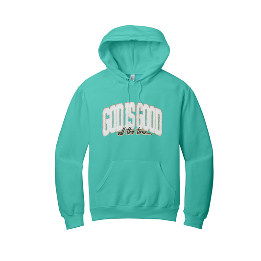 (Copy) ***Pre-Order*** “God is Good” Hoodie (Chenille Patch - Cool Mint)