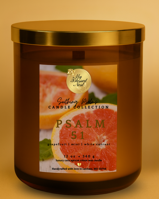 Psalm 51 - Grapefruit, Mint & White Currant (12 oz Candle)
