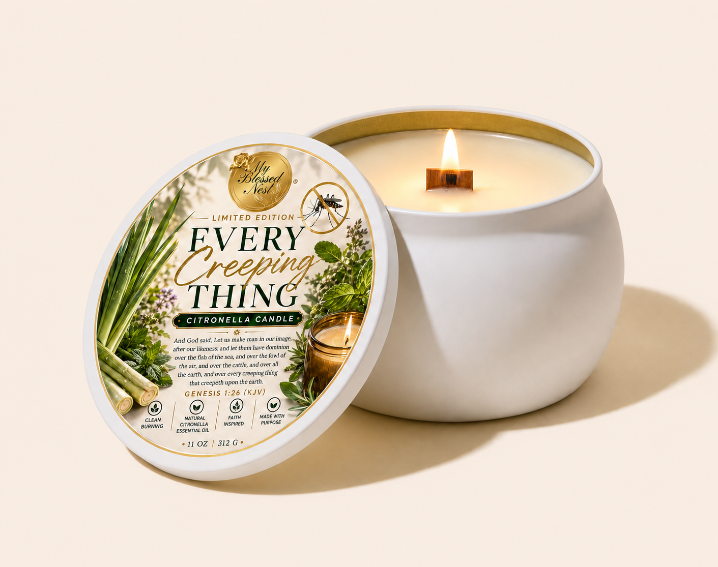 “Every Creeping Thing” Citronella Candle