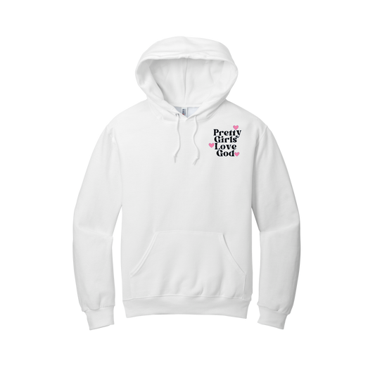 ***Pre-Order*** “Pretty Girls Love God” Hoodie (White)