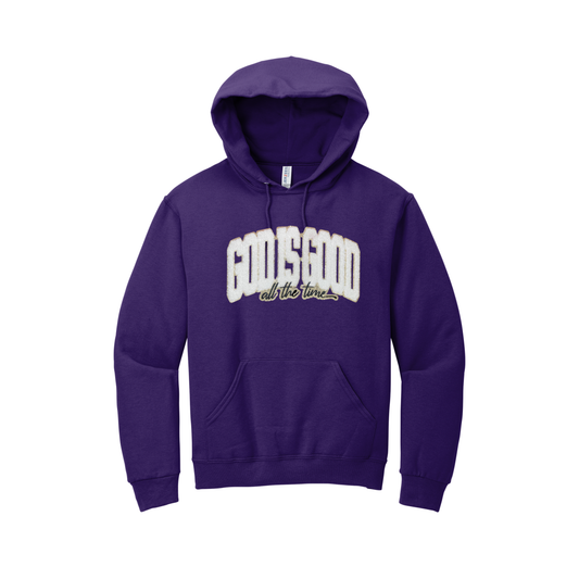 ***Pre-Order*** “God is Good”Hoodie (Chenille Patch - Purple)