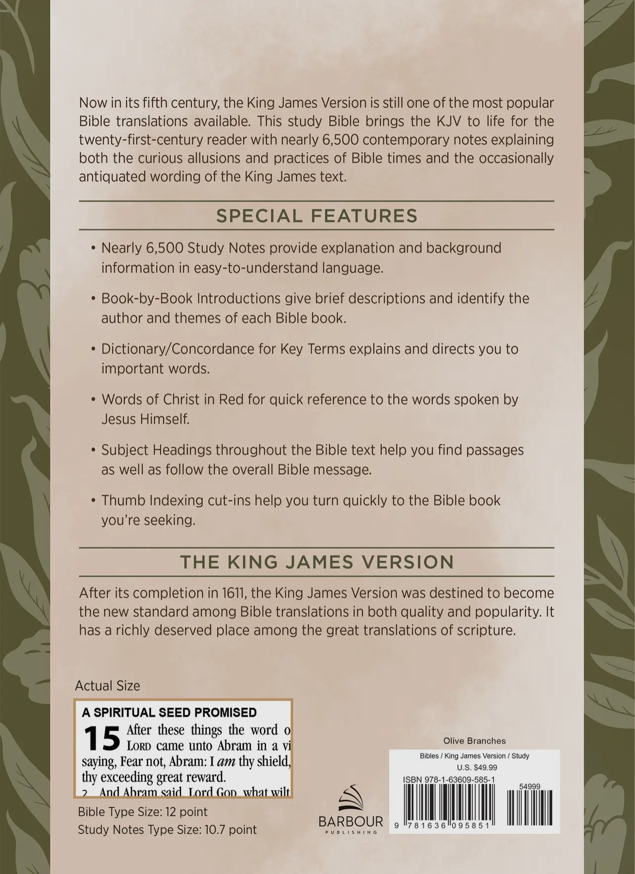 The KJV Study Bible, Large Print (Olive Branches)