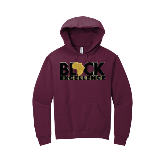 ***Pre-Order*** “Black Excellence” Hoodie (Chenille Patch - Maroon)