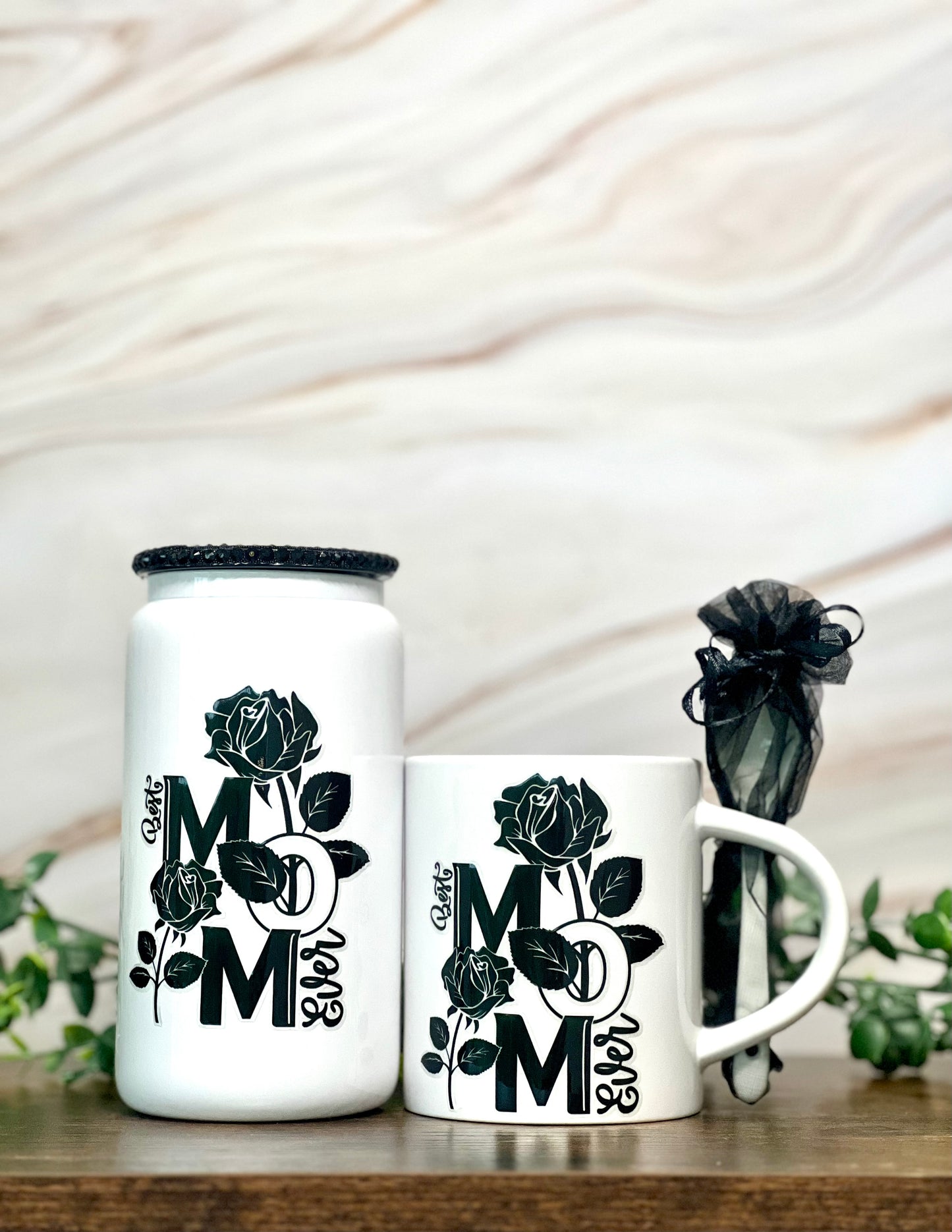 Classic Black & White “Best Mom Ever” Sip & Study Drinkware Bundle