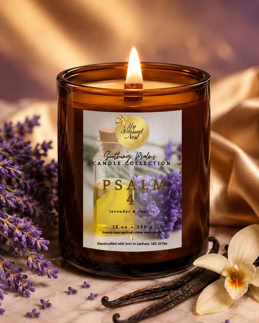 Psalm 4 Candle - Lavender & Vanilla (12 oz Candle)