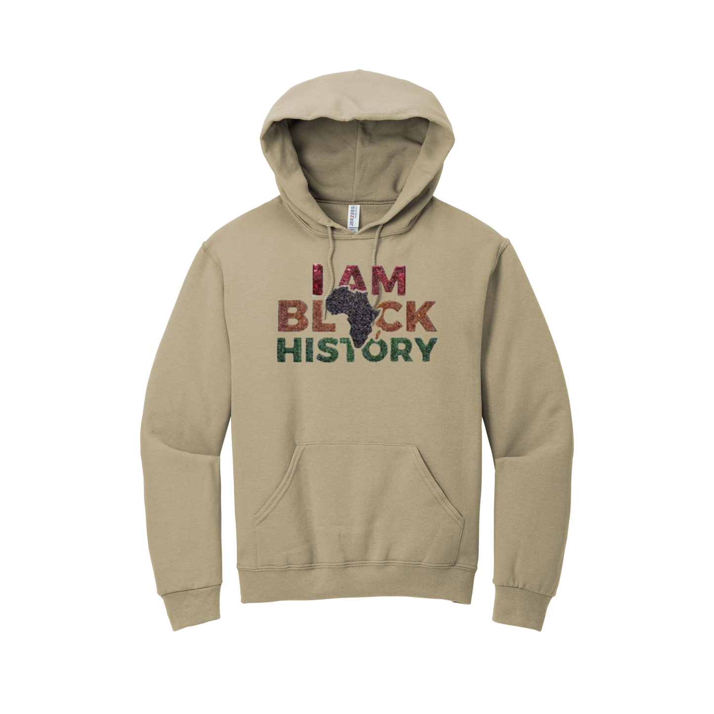 ***Pre-Order*** “I Am Black History” Hoodie (Glitter Patch - Khaki)