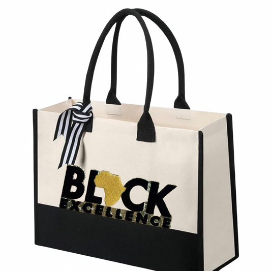 Black Excellence Canvas Tote Bag