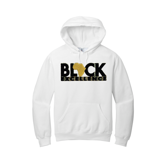 ***Pre-Order*** “Black Excellence” Hoodie (Chenille Patch - White)