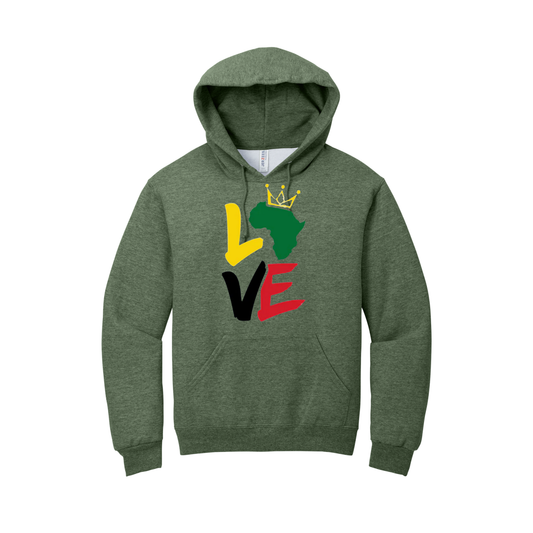 ***Pre-Order*** “Black History Love” Hoodie (Military Green Heather)