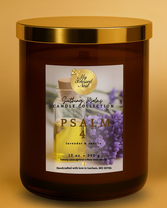Psalm 4 Candle - Lavender & Vanilla (12 oz Candle)