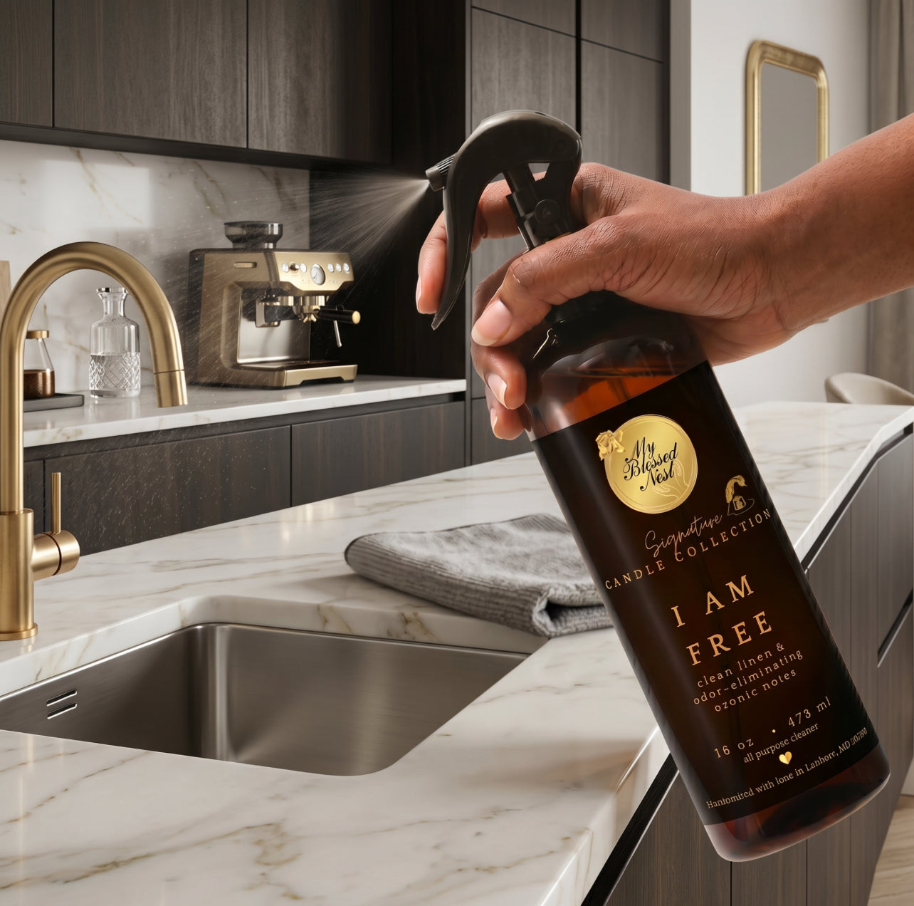 “I Am Free” (odor-eliminating: clean linen & pure ozonic notes) All Purpose Cleaner