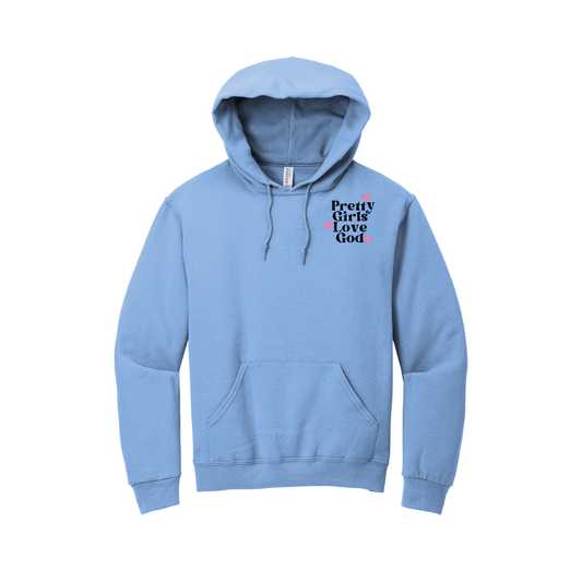 ***Pre-Order*** “Pretty Girls Love God” Hoodie (Baby Blue)