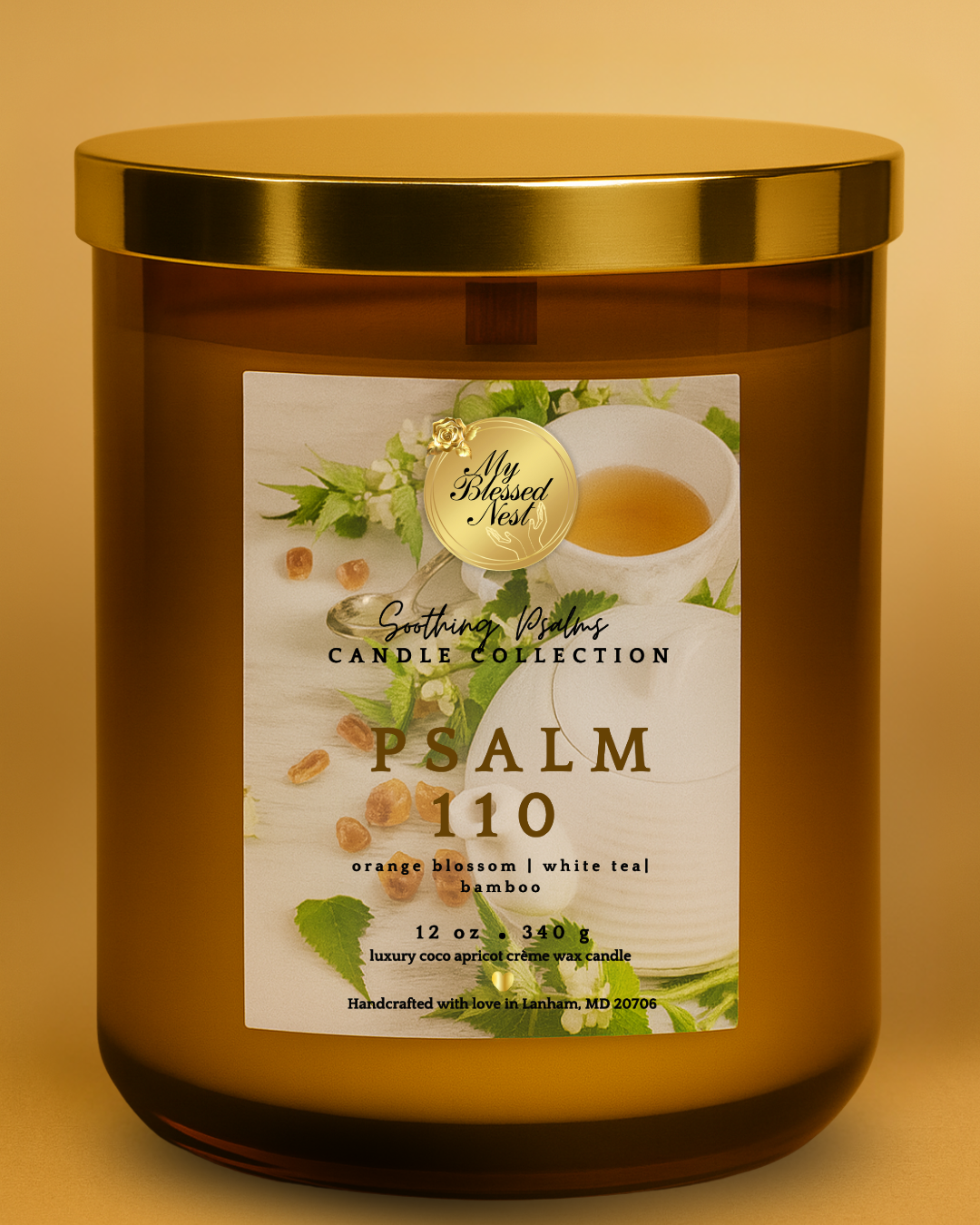 Psalm 110 - White Tea, Orange Blossom & Bamboo (12 oz Candle)