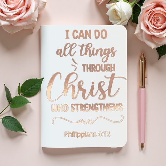 “All Things Through Christ” - Rose Gold Journal