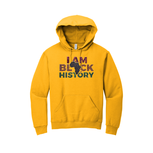 ***Pre-Order*** “I Am Black History”Hoodie (Glitter Patch - Golden Yellow)