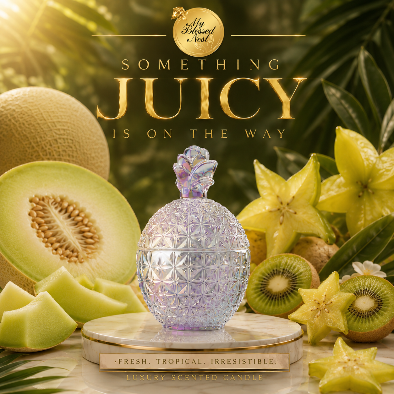 Pre-Order: SPARKLE - (honeydew, kiwi & starfruit) 6 oz candle