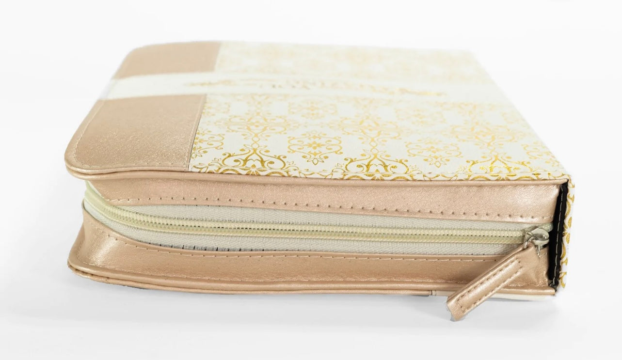 Divine Details: Bible Cover - Cream & Gold "Amazing You"